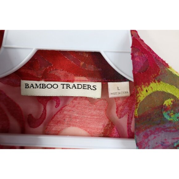 Vintage 90s Y2K Babydoll Womens Large Flax Blend Sheer Rainbow Flower Jacket - Picture 9 of 14